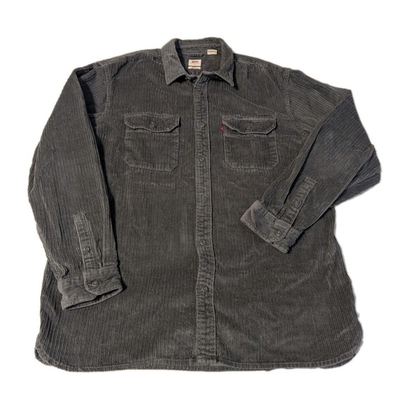 Levi's Jackson Worker Corduroy Overshirt Jacket Button Down Up Pewter Gray Sz L - Picture 5 of 16